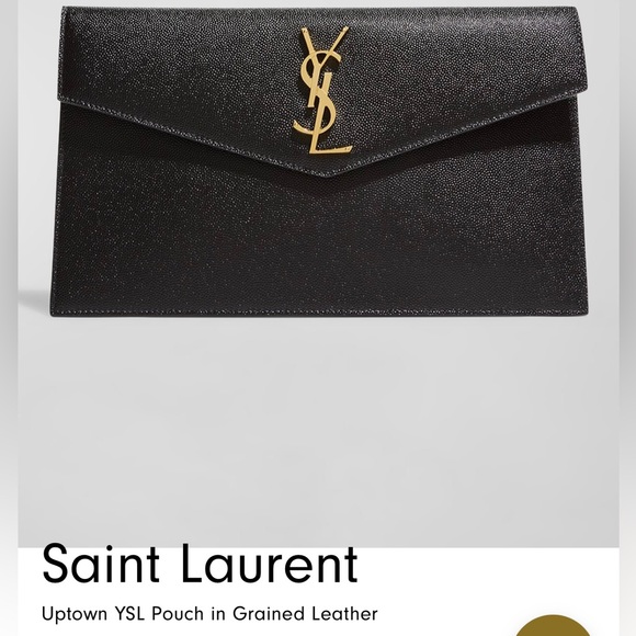 NO longer for sale / YSL UPTOWN POUCH | smooth shiny black leather. - Picture 2 of 3